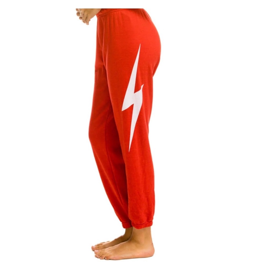 Red aviator nation sweatpants